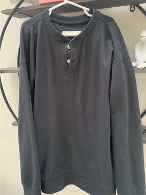 abercrombie kids Black Long-Sleeve Henley Sweatshirt